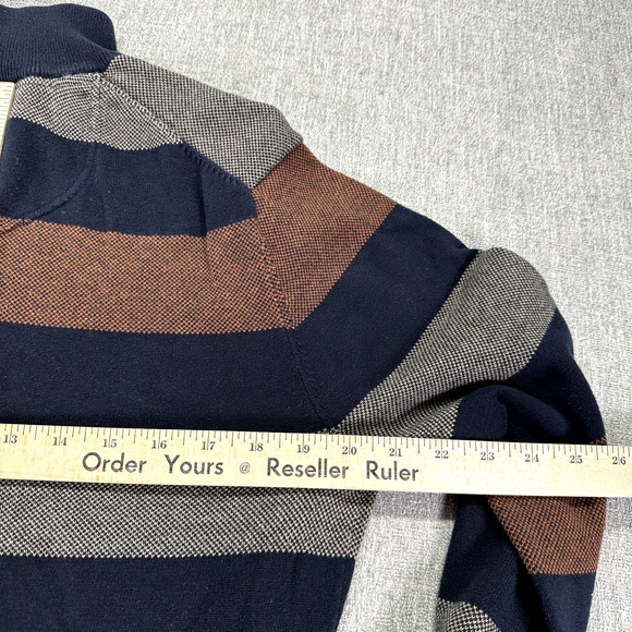 Refectory Sweater Mens Medium‎ 1/4 Button Multicolor Striped Pullover - Picture 8 of 9